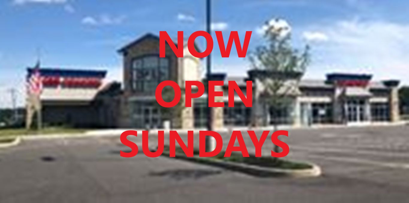 NOW OPEN SUNDAYS!